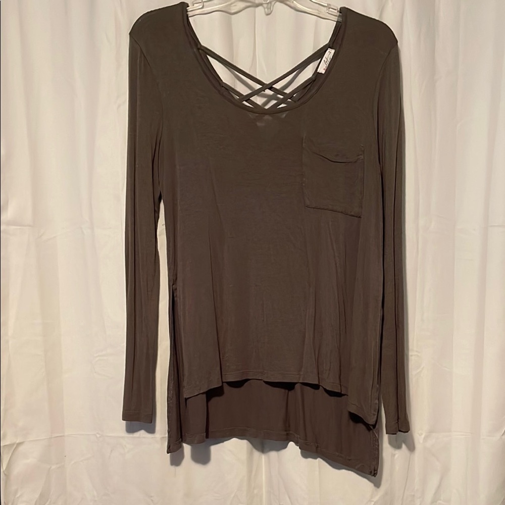 Women's Olive Long Sleeve Top